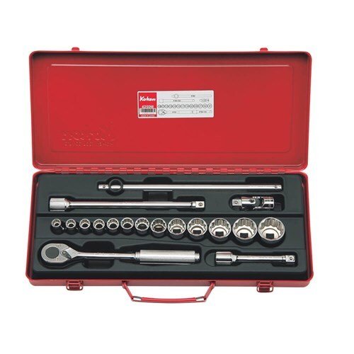 Ko - Ken Socket Set 1/2" Drive 10 - 32mm, 18pcs - KO4250M - AIMS Industrial Supplies
