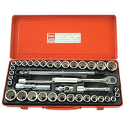 Ko-Ken Socket Set 1/2" Drive 12 Point AF/Metric, 40pcs - KO4239AM1
