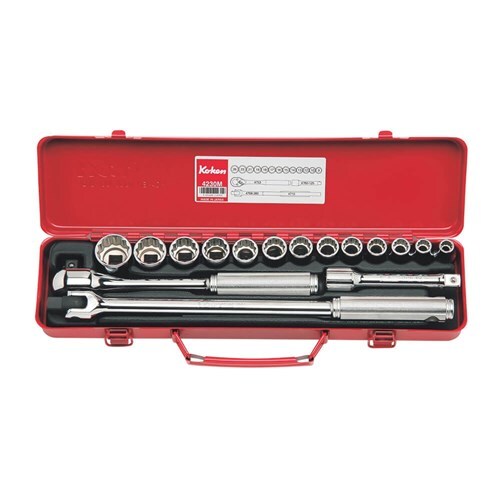 Ko-Ken Socket Set 1/2" Drive 3/8 - 1" AF, 17pcs - KO4230A1