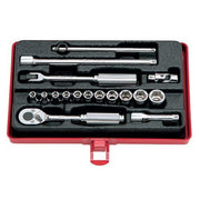 Ko-Ken Socket Set 1/4" Drive 4-12mm, 6 Point - 17 Pieces - KO2261M - AIMS Industrial Supplies