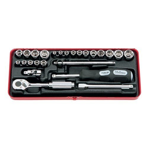Ko-Ken Socket Set 1/4" Drive AF/Metric, 6 Point - 25 Pieces - KO2201AM - AIMS Industrial Supplies