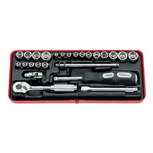 Ko-Ken Socket Set 1/4" Drive AF/Metric, 6 Point - 25 Pieces - KO2201AM1