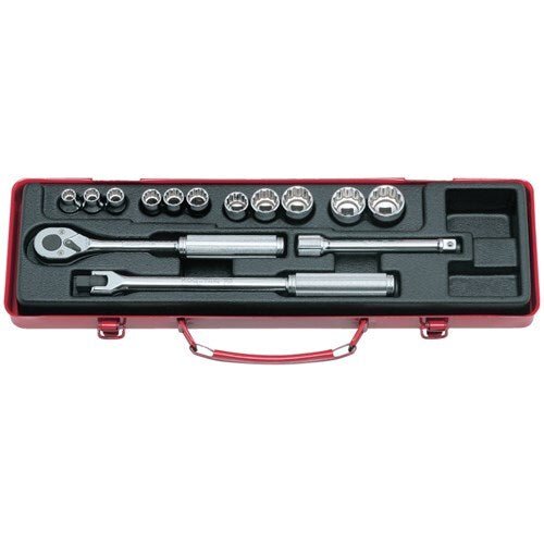 Ko-Ken Socket Set 3/8" Drive (12 Point) 8 - 22mm, 14Pieces - KO3220M - AIMS Industrial Supplies