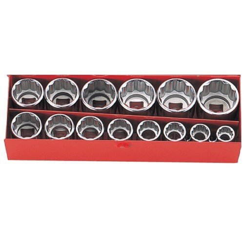 Ko-Ken Socket Set 3/8" Drive (12 Point) 9 - 22mm, 14 Pieces - KO3217M - AIMS Industrial Supplies