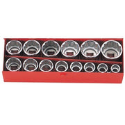 Ko-Ken Socket Set 3/8" Drive (12Point) 1/4 - 7/8" AF, 14 Pieces - KO3217A - AIMS Industrial Supplies