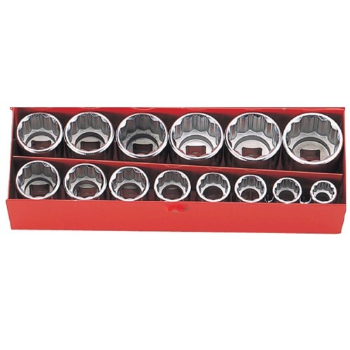 Ko-Ken Socket Set 3/8" Drive (6 Point) 9 - 22mm, 14Pieces - KO3217MS1