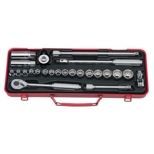 Ko-Ken Socket Set 3/8" Drive 6 Point & Spark Plug Socket, 24pcs - KO32751