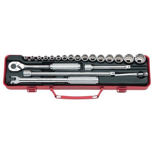 Ko-Ken Socket Set 3/8" Drive (6Pt & 12Pt) 6 - 22mm, 21 Pieces - KO3206M - AIMS Industrial Supplies