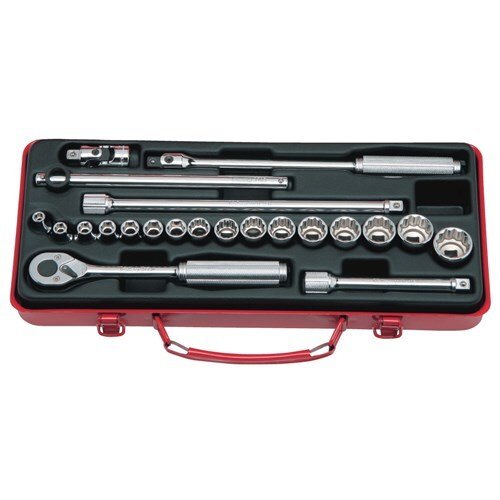 Ko-Ken Socket Set 3/8" Drive (6Pt & 12Pt) 6 - 22mm, 22 Pieces - KO3210M - AIMS Industrial Supplies