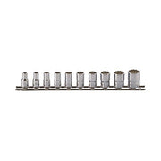 Ko - Ken Socket Set On Rail Aviation 1/4" Drive 3/16 - 9/16" AF, 10pcs - AIMS Industrial Supplies