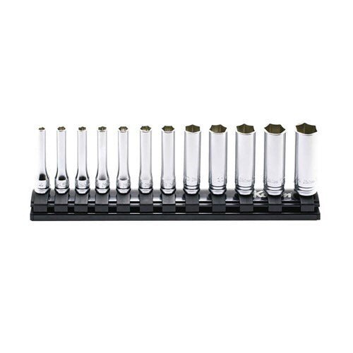 Ko - Ken Socket Set Rail Z Series 1/4" Drive 6Pt, 4 - 14mm, 12 Pieces - AIMS Industrial Supplies
