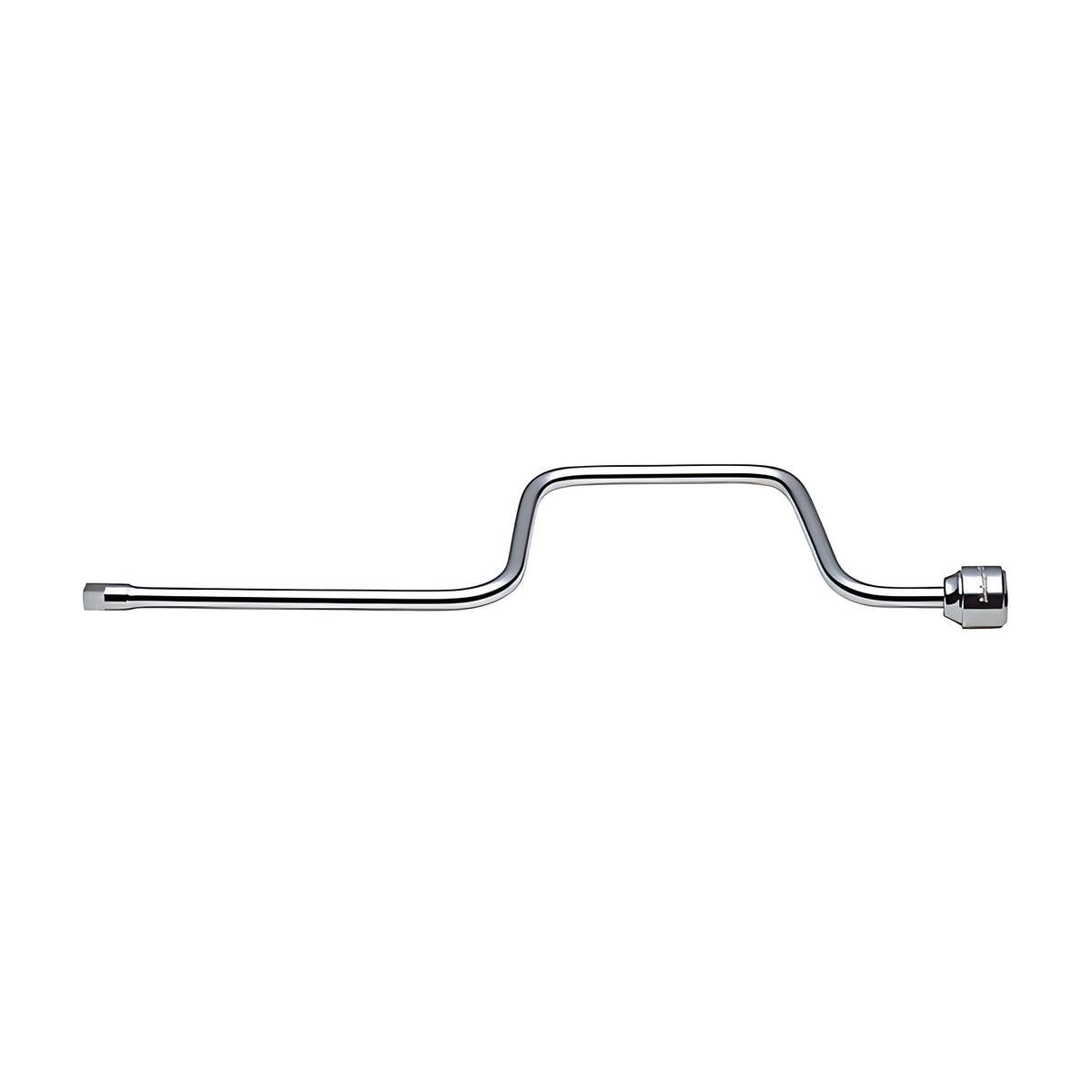 Ko-Ken 3780 speed handle in chrome, a long offset bar with a square drive on one end and a socket-style head at the other