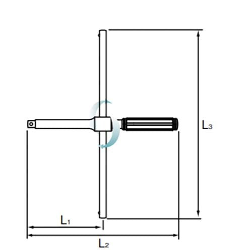Ko-Ken Spinning Cross Wrench 1/2" Drive x 280 x 350mm - KO4711X - AIMS Industrial Supplies