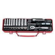 Ko-Ken Standard and Deep Socket Set 1/4" Drive, 6 Point - 21 Piecces - AIMS Industrial Supplies