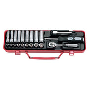 Ko-Ken Standard and Deep Socket Set 1/4" Drive, 6 Point - 21 Piecces1