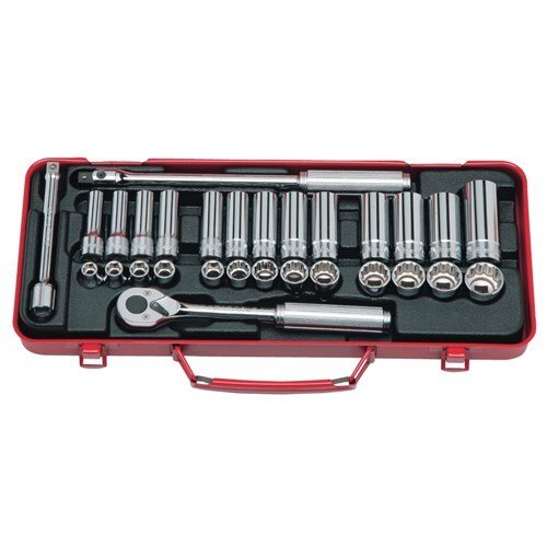 Ko-Ken Standard & Deep Socket Set 3/8" Drive, 6 Point - 29 Pieces - AIMS Industrial Supplies