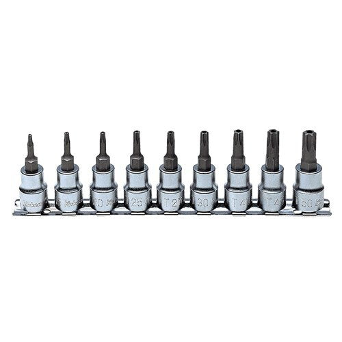 Ko-Ken Tamper Proof Torx Socket Set On Rail 3/8" Drive, 9 Pieces1