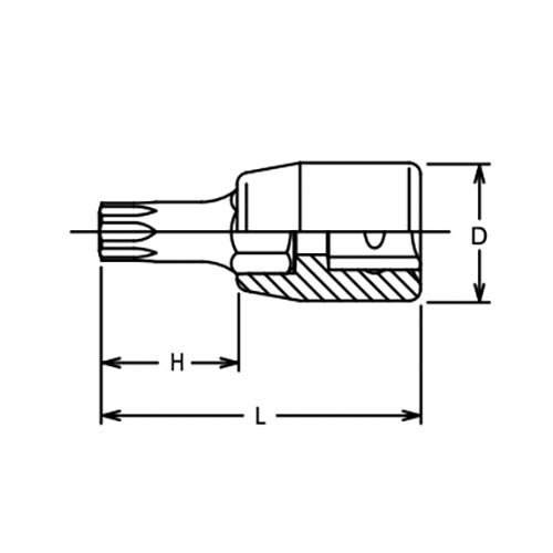 Ko - Ken Tamper Resistant Torx Socket Bit - 2025 - 28 (TH) - AIMS Industrial Supplies
