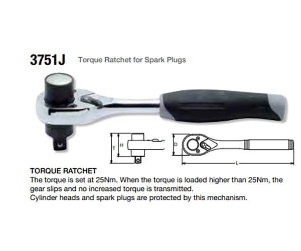 Ko - Ken Torque Ratchet For Spark Plugs - AIMS Industrial Supplies