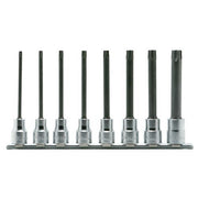 Ko-Ken Torx Inhex Socket Set On Rail 3/8" Dr. T20-T55 x 100mm Long, 8Pcs - AIMS Industrial Supplies