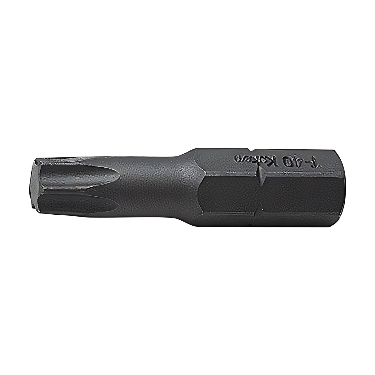 Ko-Ken 100T35 Torx screwdriver impact bit in black with a Torx tip and a hex shank, close-up of the tip end