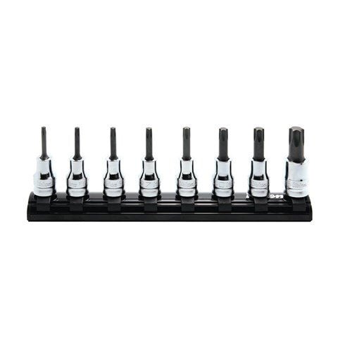 Ko-Ken Torx Socket Set On Magnetic Rail 3/8" Drive T20 - T55 x 50mm, 8Pcs - AIMS Industrial Supplies