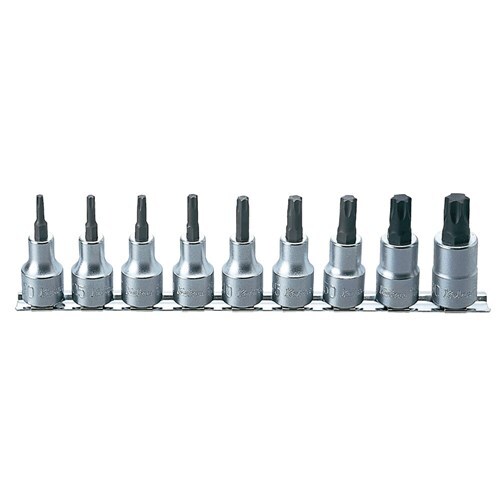 Ko-Ken Torx Socket Set On Rail 1/2" Drive T20 - T60, 9pcs1