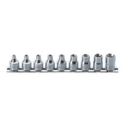 Ko - Ken Torx Socket Set On Rail 3/8" Drive E4 - E16, 9pcs - KORS3425/9 - AIMS Industrial Supplies