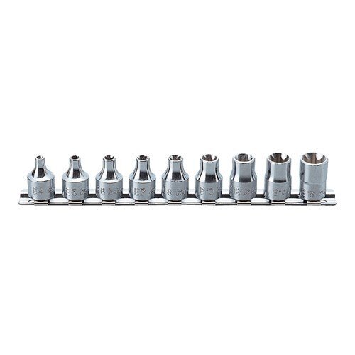 Ko - Ken Torx Socket Set On Rail 3/8" Drive E4 - E16, 9pcs - KORS3425/9 - AIMS Industrial Supplies