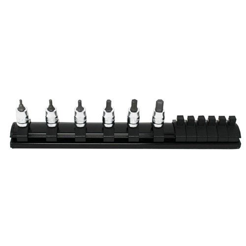 Ko - Ken Z - Series 1/4" Drive Hex Bit Socket Set On Rail (2 - 6mm) - KORS2010MZ/6 - L25, 6 pcs - AIMS Industrial Supplies