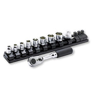 Ko - Ken Z - Series 2285ZE - 1/4" Drive 6 Point Metric Socket Set on Magnetic Rail, 10 pcs - AIMS Industrial Supplies