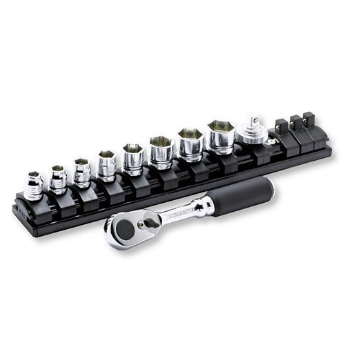 Ko - Ken Z - Series 2285ZE - 1/4" Drive 6 Point Metric Socket Set on Magnetic Rail, 10 pcs - AIMS Industrial Supplies