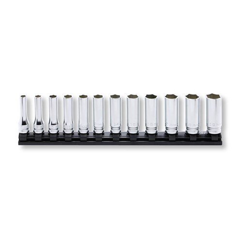 Ko-Ken Z Series Socket Set On Magnetic Rail 3/8" Drive 7 - 19mm, 12 Pcs - AIMS Industrial Supplies