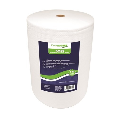 Kwikmaster KM80 Heavy Duty Industrial Wipers 540 Sheets Roll