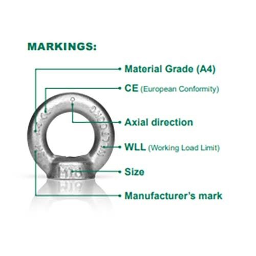 Lifting Eye Nut DIN 582 - Stainless Steel 316 Grade A4 - AIMS Industrial Supplies