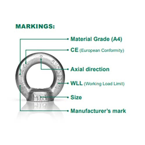 Lifting Eye Nut DIN 582 - Stainless Steel 316 Grade A42