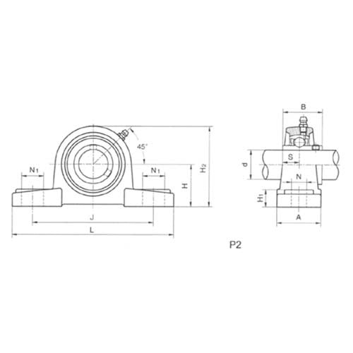 Light Pillow Block Cast Iron Bearing Housing P200 Series2
