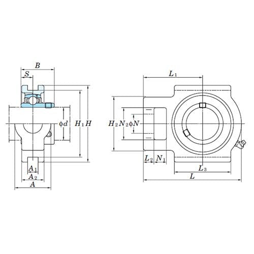 Light Take - Up Block Cast Iron Bearing Housing T200 - AIMS Industrial Supplies