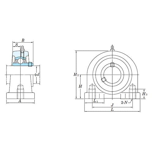 Light Tapped Base Pillow Block Cast Iron Bearing Housing - AIMS Industrial Supplies