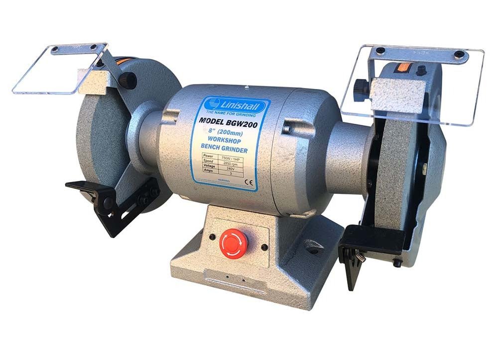 Linishall BGW200 - 200mm (8") 750W Workshop Bench Grinder - AIMS Industrial Supplies