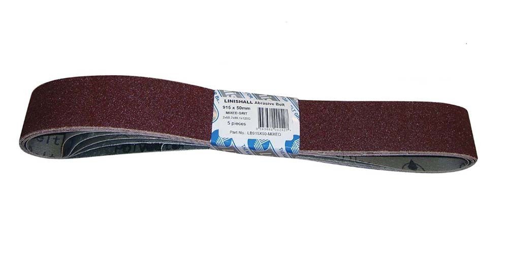 Linishall Linishing Belt 915 x 50mm Mixed Grit - 5/Pack - AIMS Industrial Supplies
