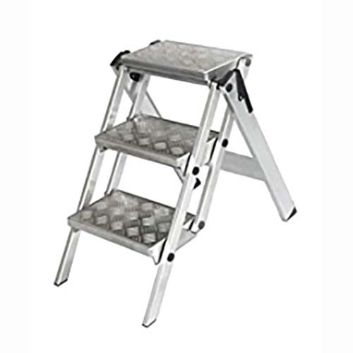 Little Jumbo Safety Steps 3 Step No Bracket Non-slip Aluminium Chequer Plate