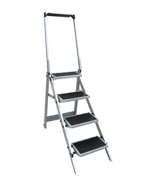 Little Jumbo Safety Steps 4 Step With Safety Rail Black Synthetic Cover