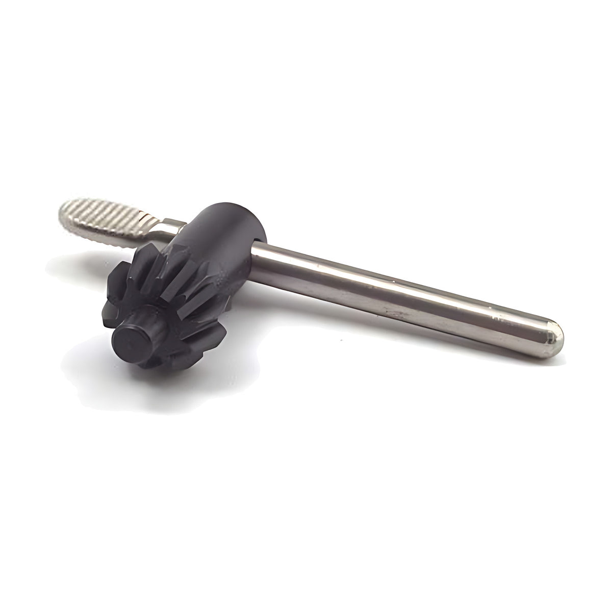 Llambrich Metric Chuck Key, steel key with a ribbed handle and a toothed black pinion