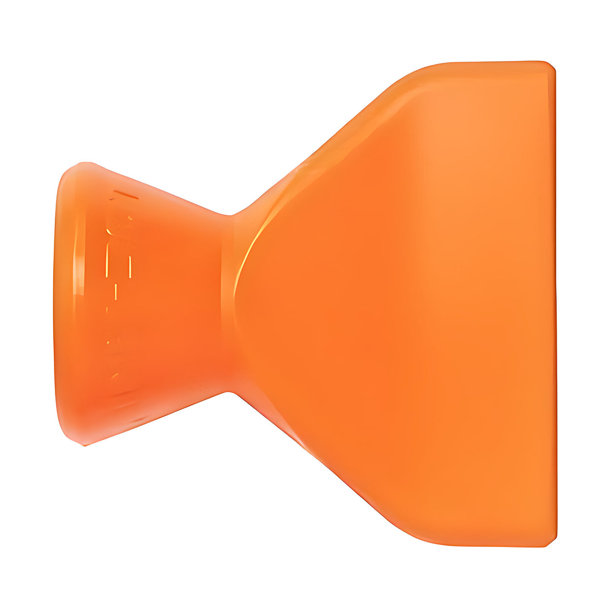 Loc-Line 1" Straight Flow Nozzle for 1/4" Modular Hose, orange nozzle with wide flared flat outlet