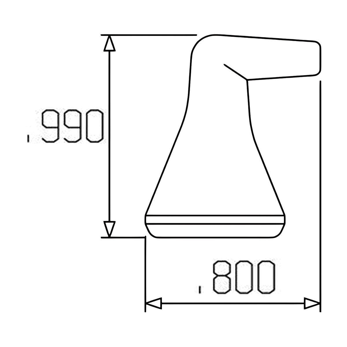 Dimension drawing of Loc-Line 1/16" 90° Nozzle for 1/4" Modular Hose