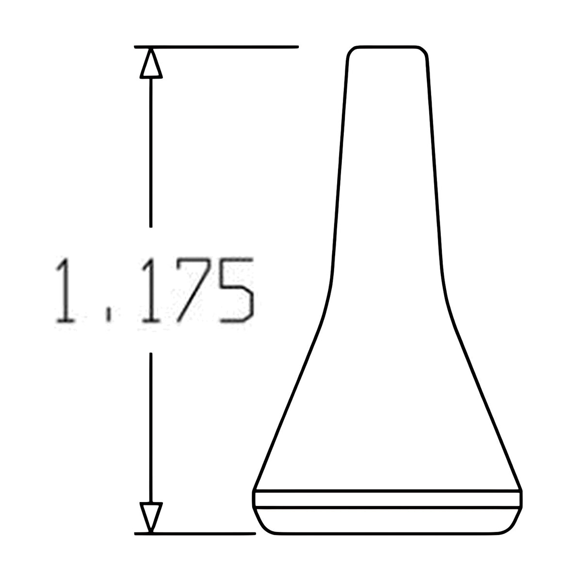 Dimension drawing of Loc-Line 1/16" Round Nozzle for 1/4" Modular Hose