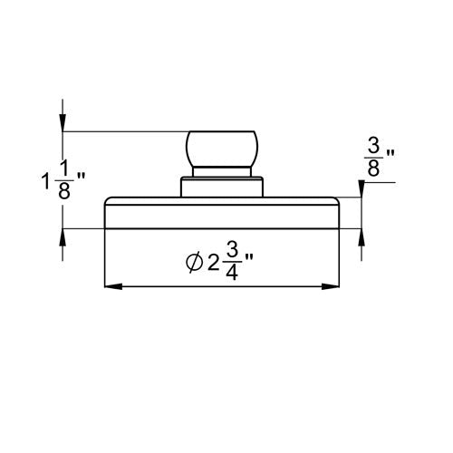 Loc-Line 1/2" Fixed Mount with Magnetic Base - Pack of 1 - AIMS Industrial Supplies