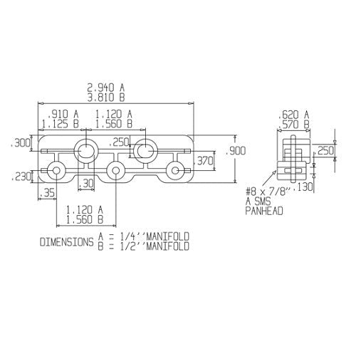 Loc-Line 1/4" Manifold Bracket for Modular Hose - Pack of 2 - AIMS Industrial Supplies