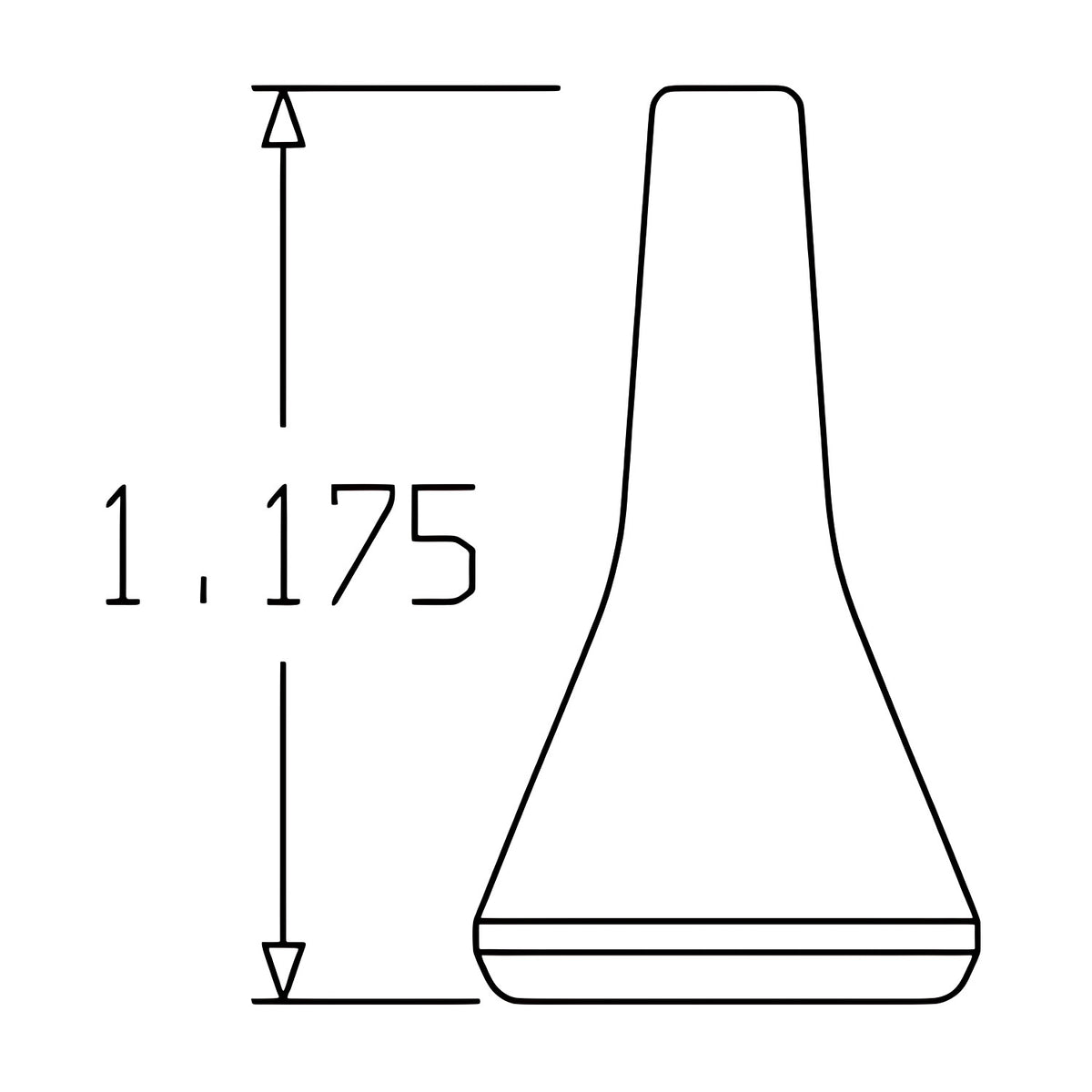 Dimension drawing of Loc-Line 1/8" Round Nozzle for 1/4" Modular Hose